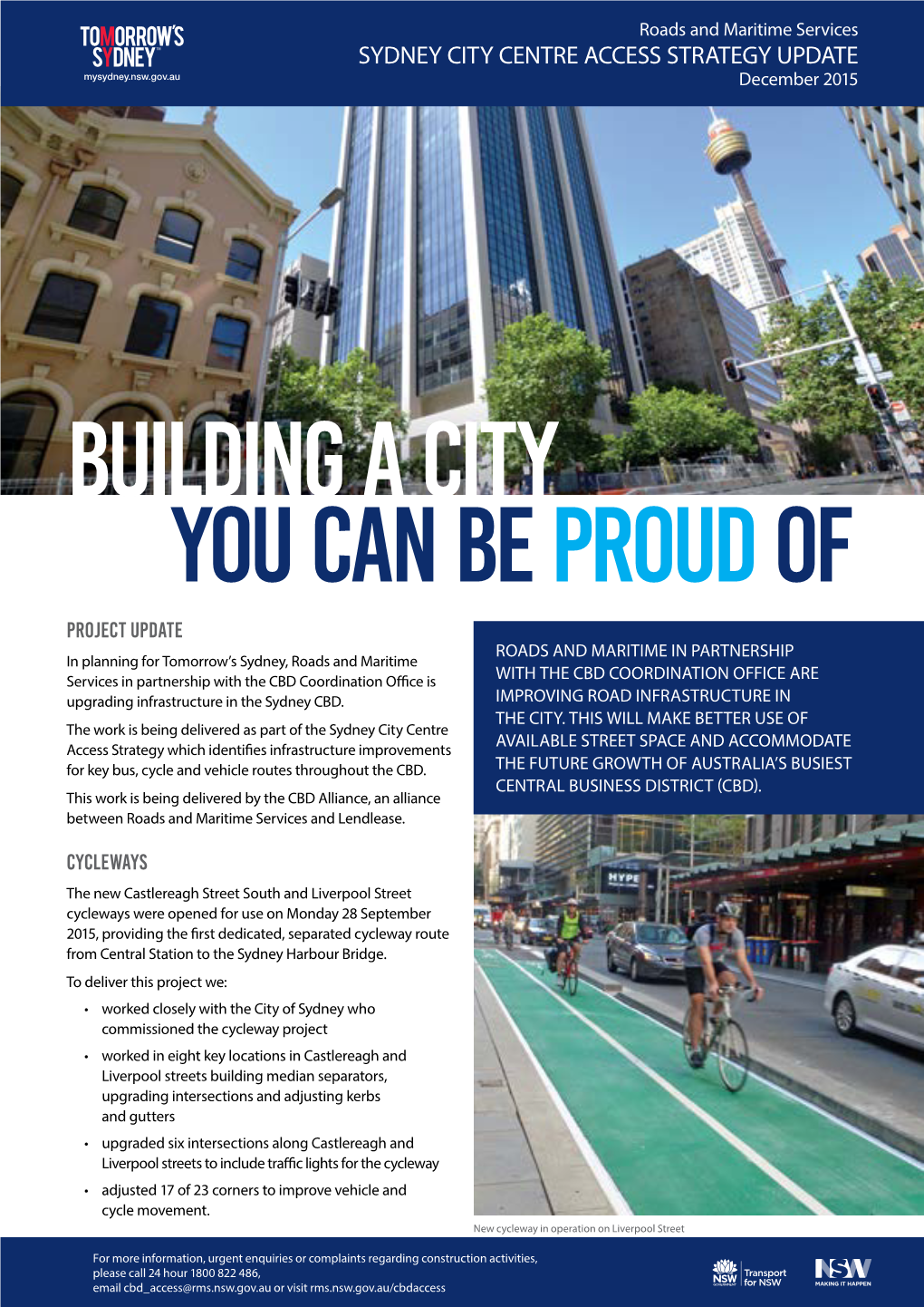 SYDNEY CITY CENTRE ACCESS STRATEGY UPDATE December 2015