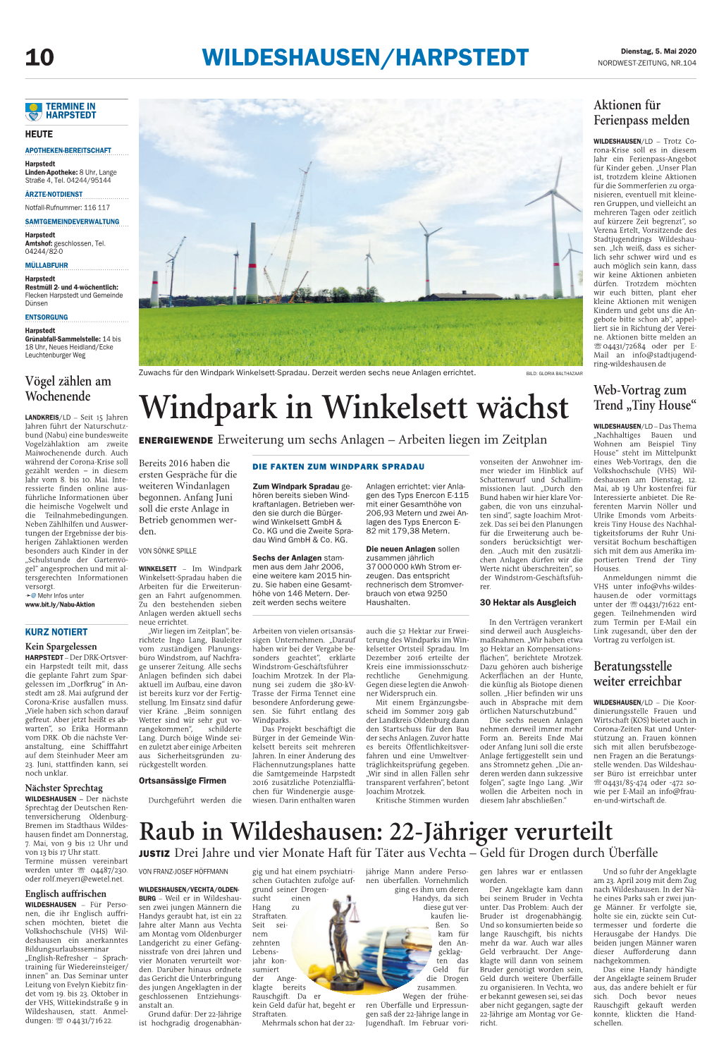 Windpark in Winkelsett Wächst