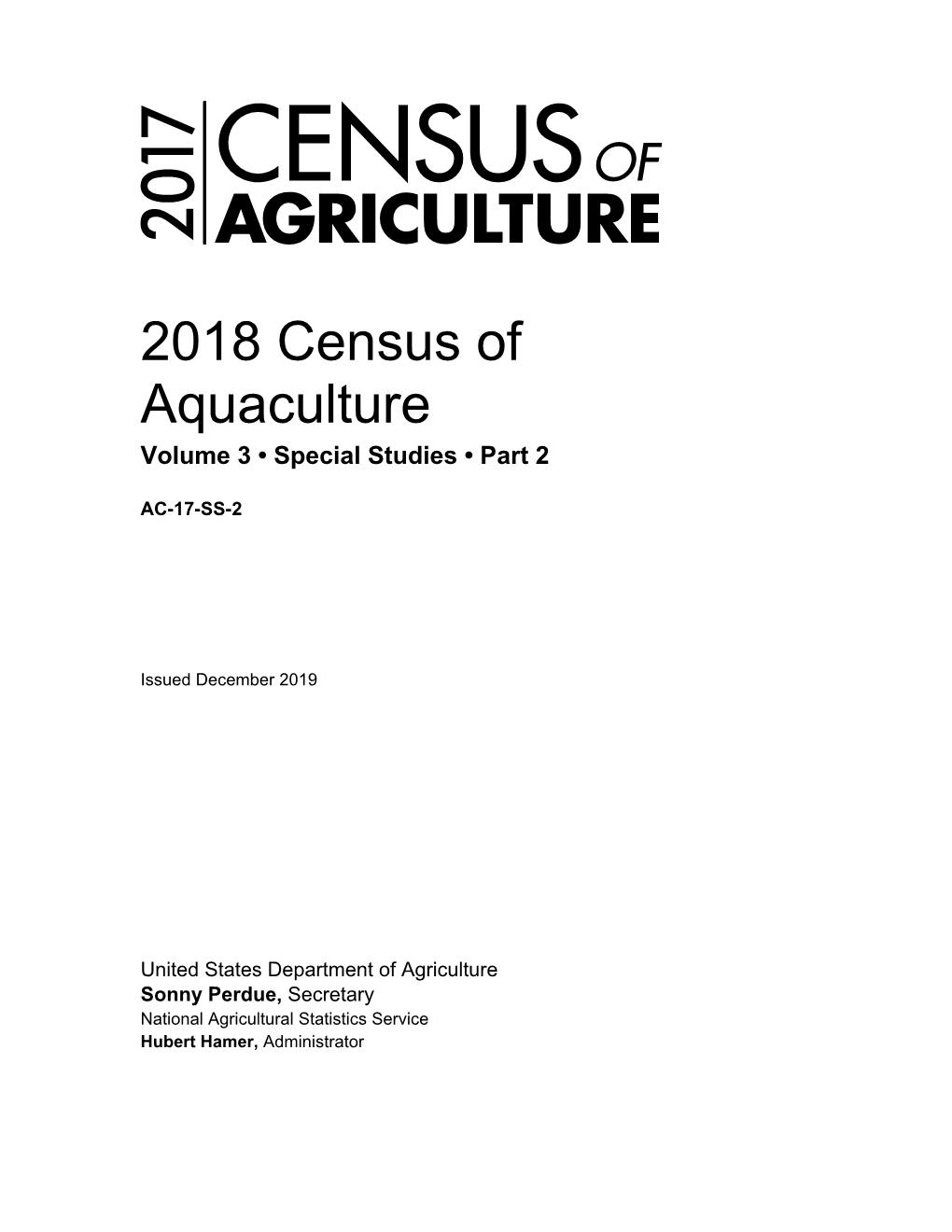 2018 Census of Aquaculture Volume 3 • Special Studies • Part 2