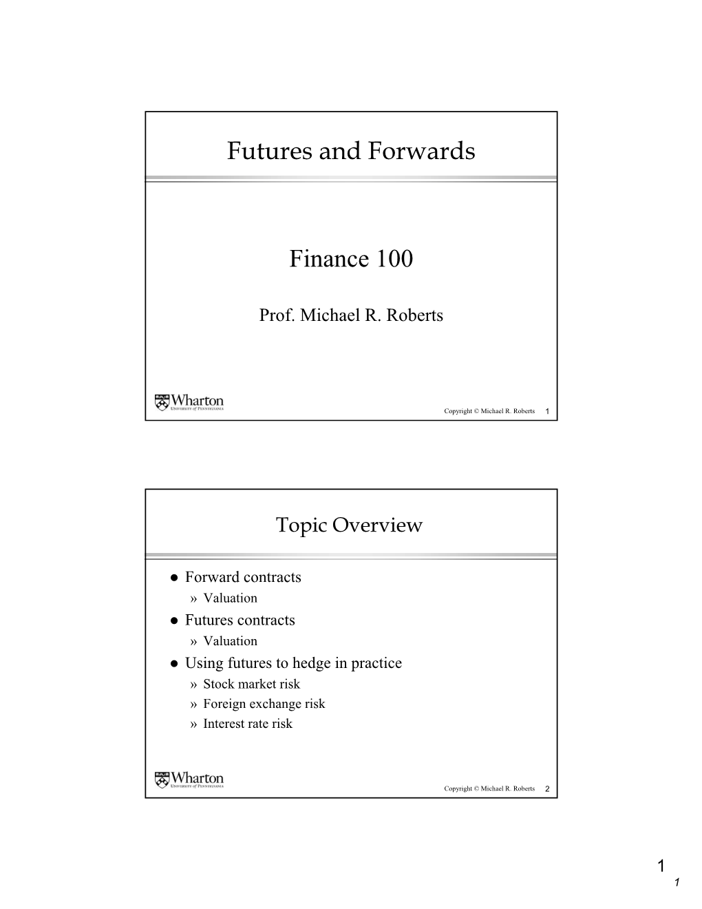 Futures and Forwards Finance