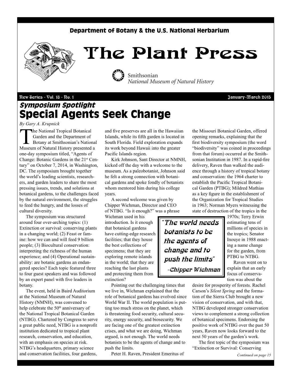Plant Press, Vol. 18, No. 1