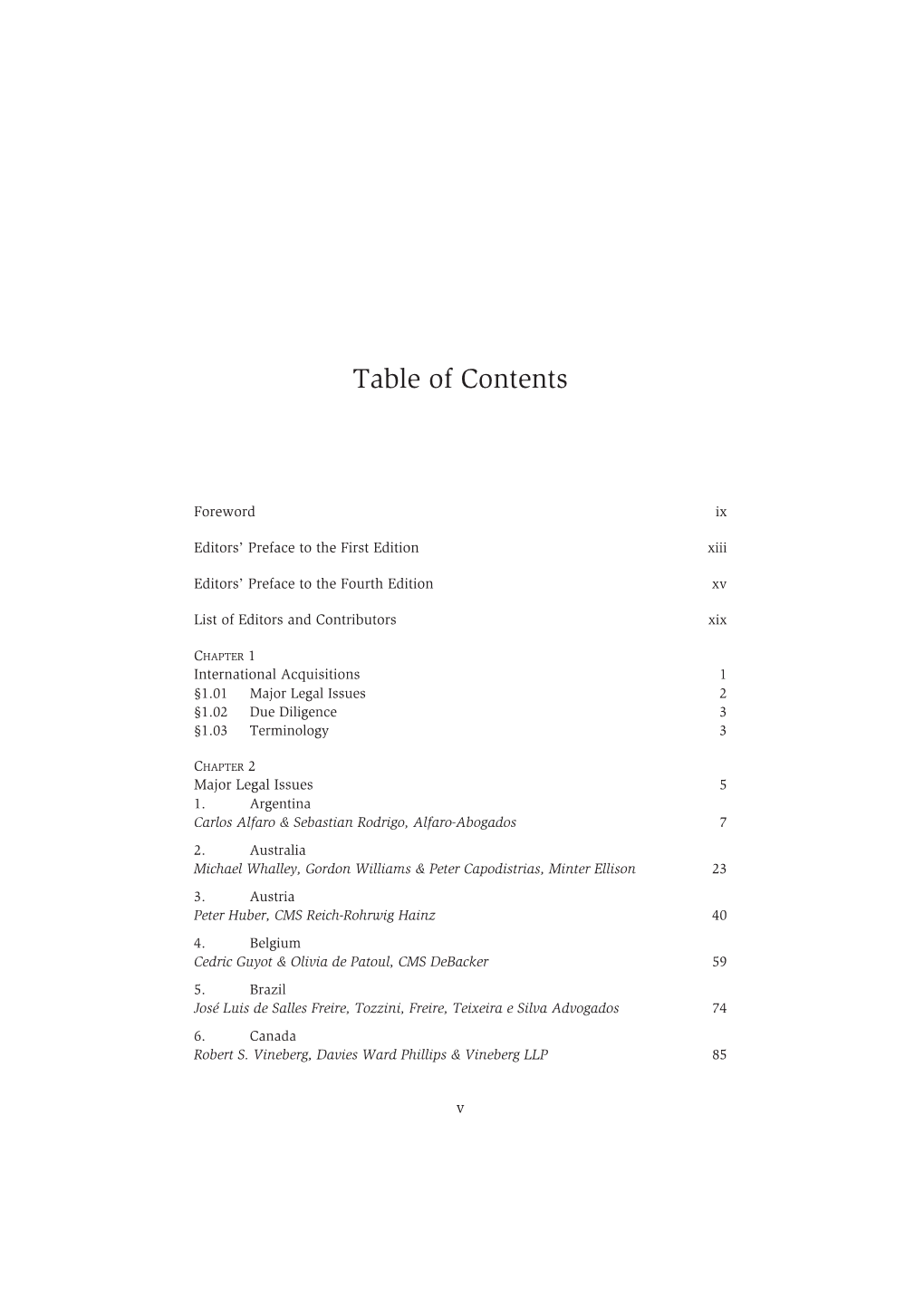 Table of Contents