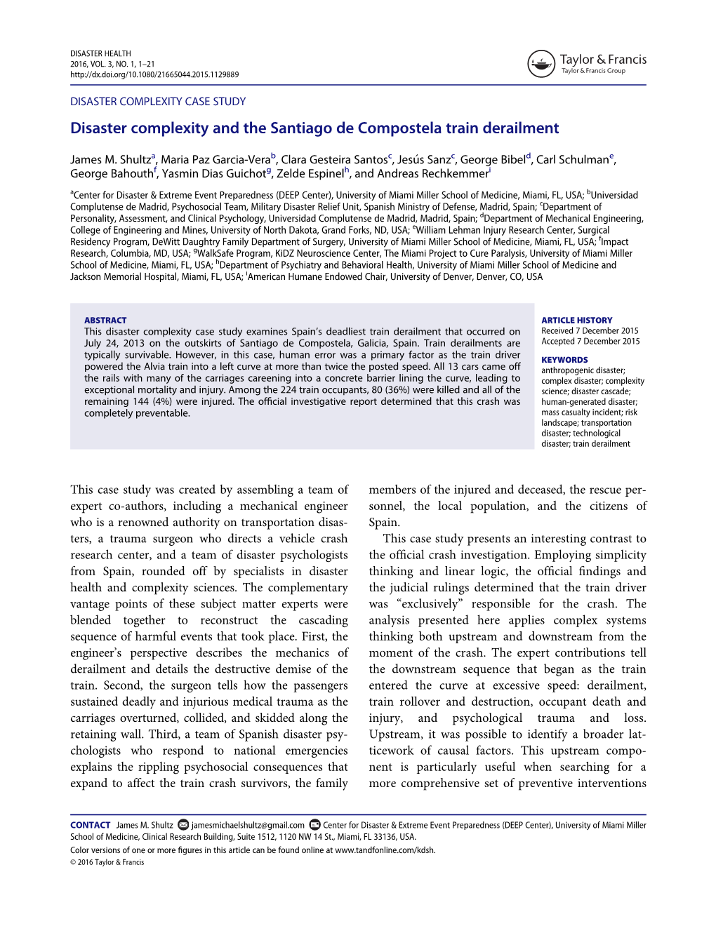 Disaster Complexity and the Santiago De Compostela Train Derailment