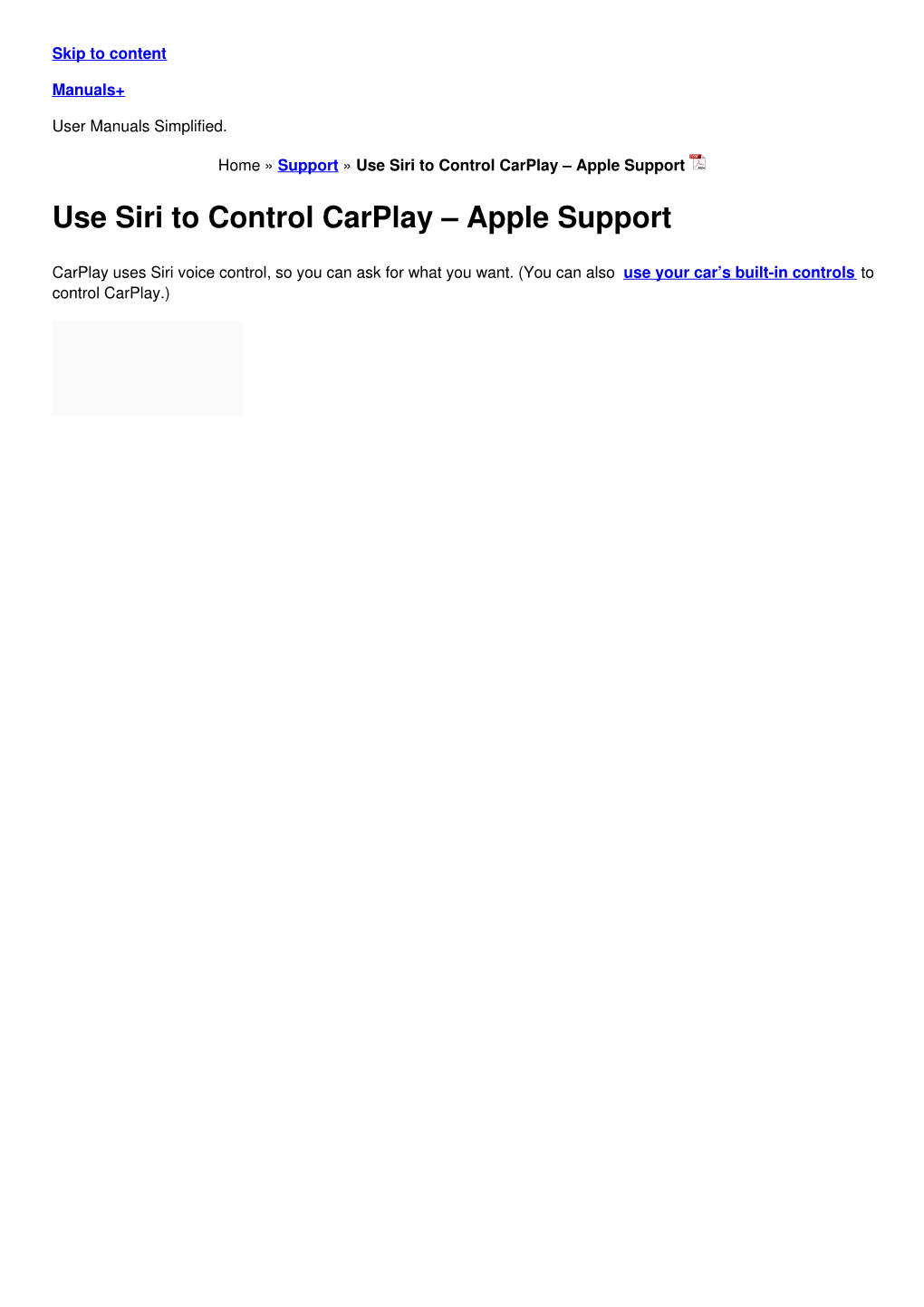 Use Siri to Control Carplay – Apple Support