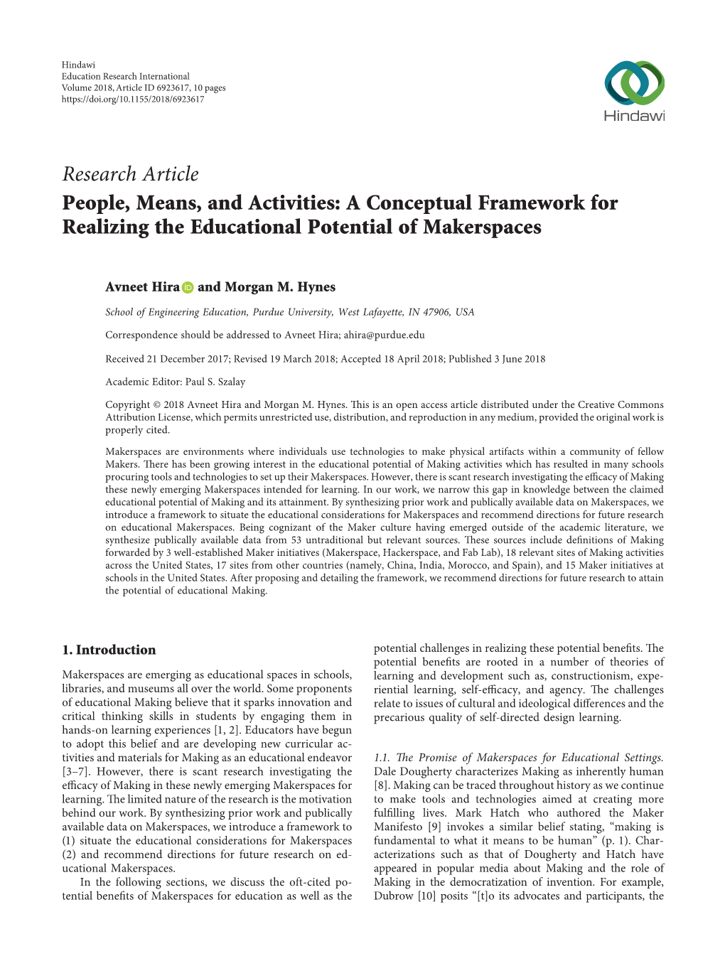 People, Means, and Activities: a Conceptual Framework for Realizing the Educational Potential of Makerspaces