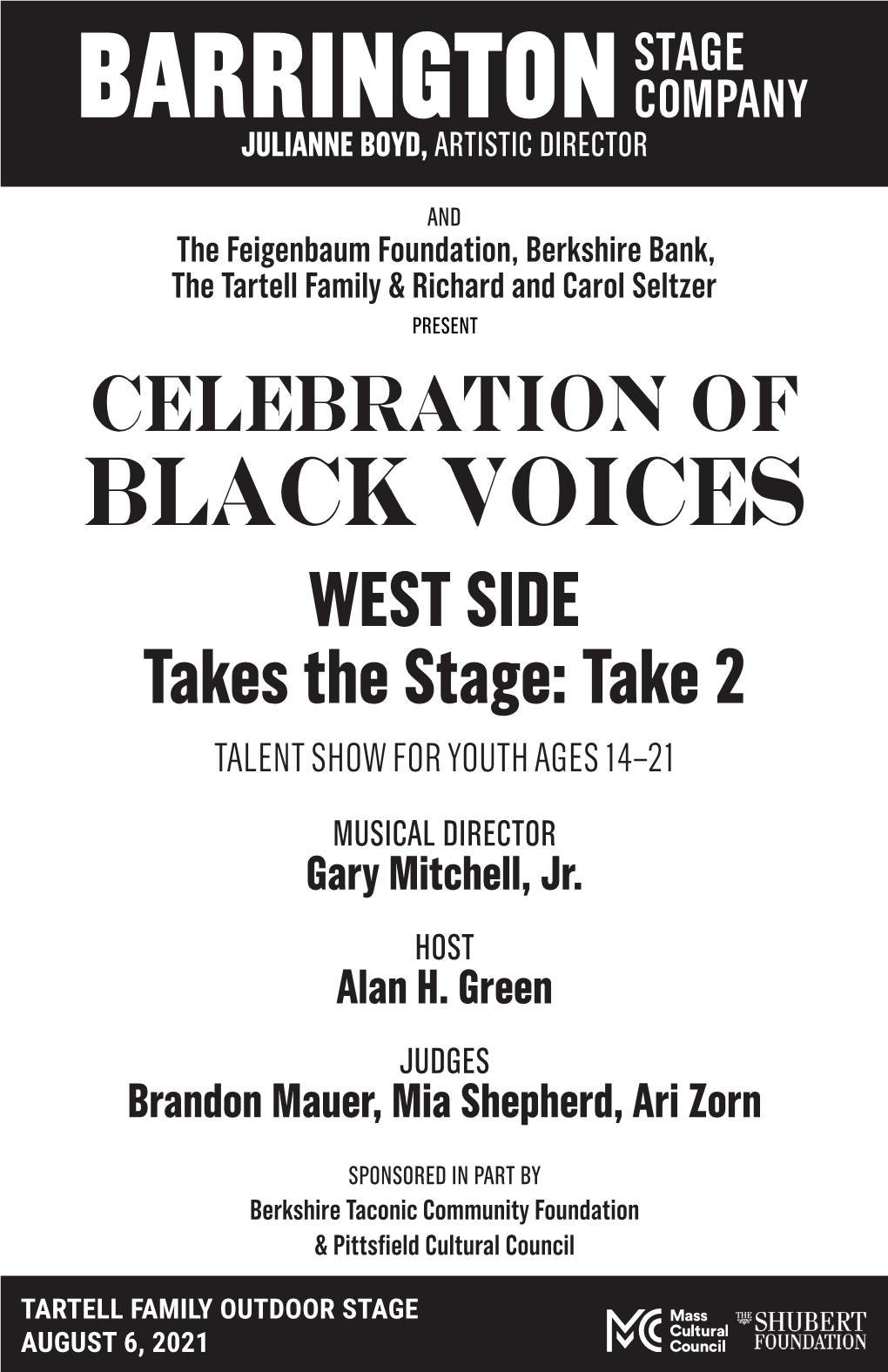 BLACK VOICES WEST SIDE Takes the Stage: Take 2 TALENT SHOW for YOUTH AGES 14–21