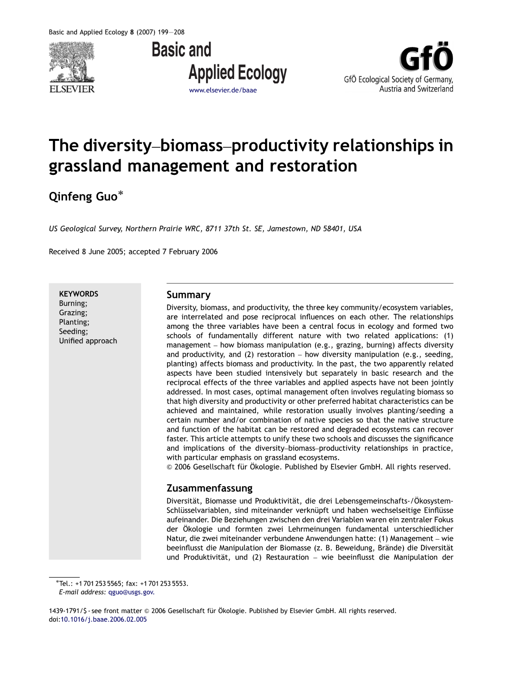 The Diversity–Biomass–Productivity Relationships in Grassland Management and Restoration