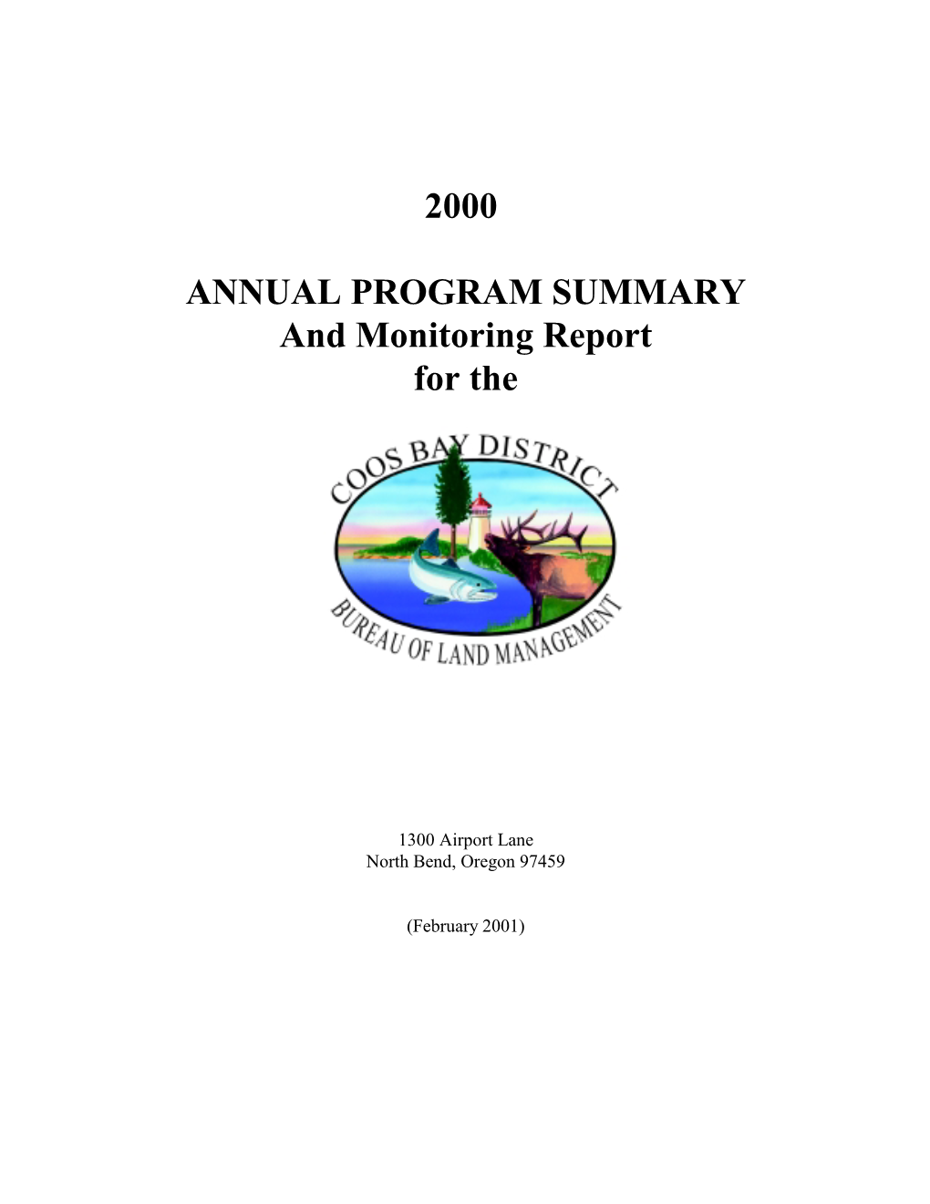 2000 Annual Program Summary for the Coos Bay District