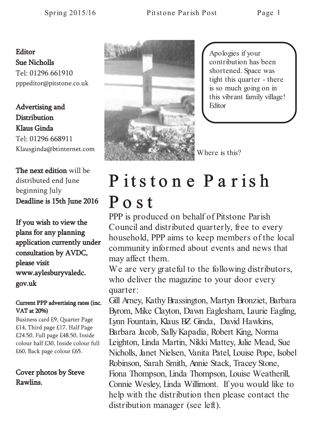 Pitstone Parish Post Page 1