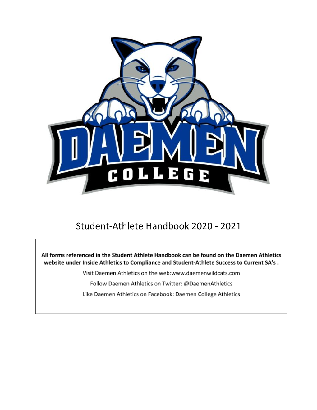 Student-Athlete Handbook 2020 - 2021