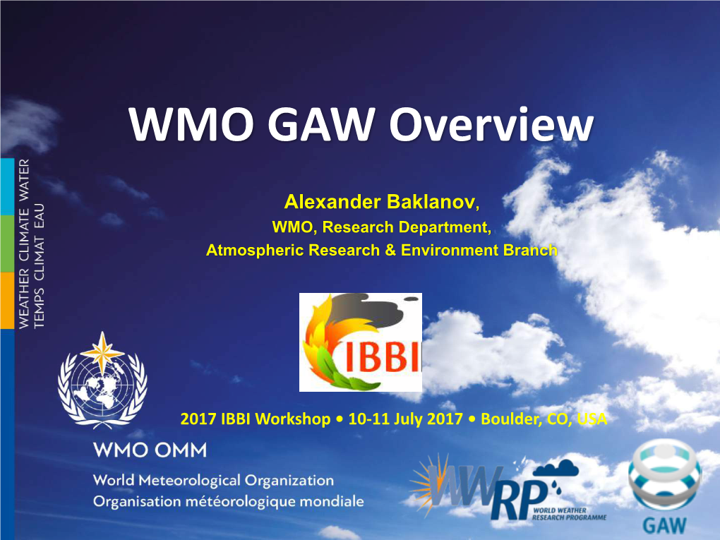 WMO GAW Overview