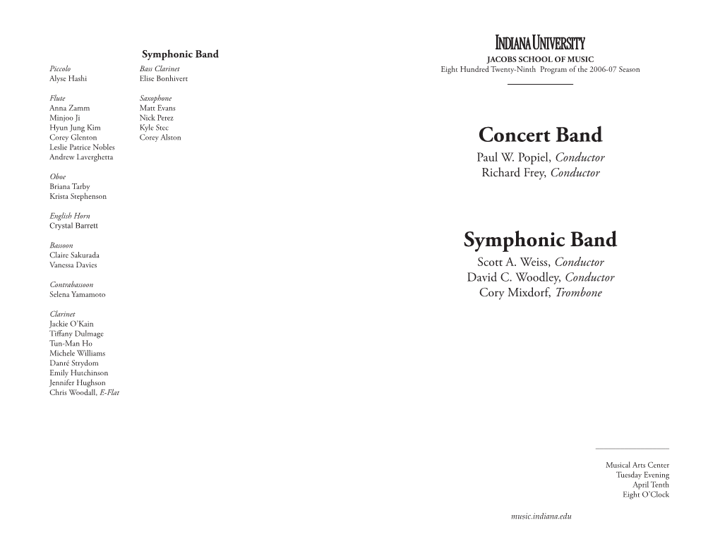 Concert Band Symphonic Band