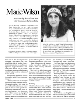 Marie Wilson Interview by Susan Moulton with Commentary by Susan Foley