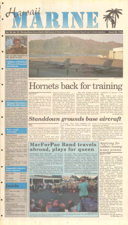 Hornets Back for Training Lift the Prohibition Against Wear- Ing the Utility Uniform Off-Base at Station in January 1994