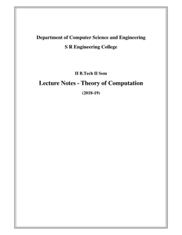 Theory of Computation