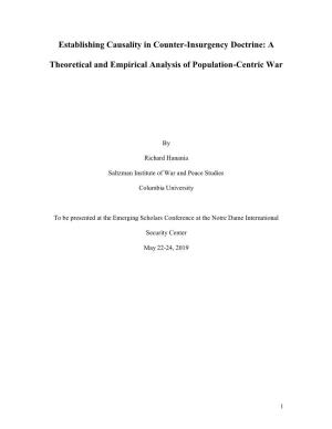 Establishing Causality in Counter-Insurgency Doctrine: a Theoretical and Empirical Analysis of Population-Centric