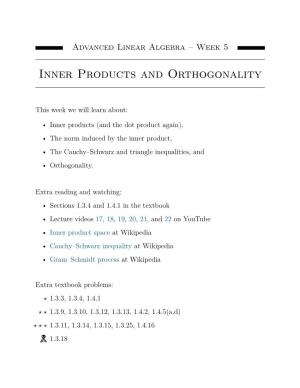 Inner Products and Orthogonality