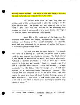 Artillery Arthur Murray. the Latter Officer Had Prepared the Fort Hancock Master Plan As a Captain Ten Years Earlier. the Ten-Ca