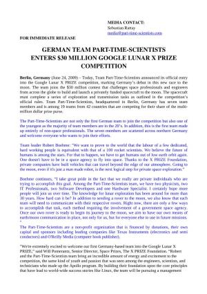 German Team Parttimescientists Enters