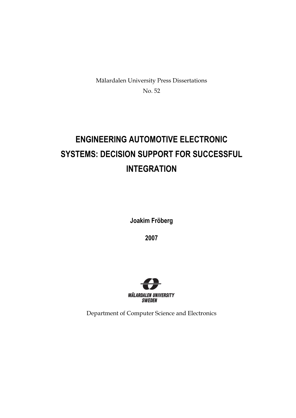 Engineering Automotive Electronic