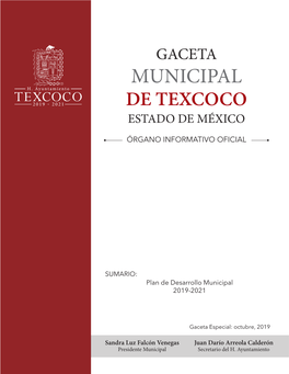 Gaceta Municipal De Texcoco Estado De México
