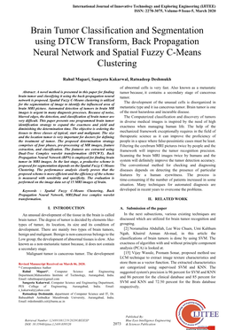 Brain Tumor Classification and Segmentation Using DTCW Transform, Back Propagation Neural Network and Spatial Fuzzy C-Means Clustering