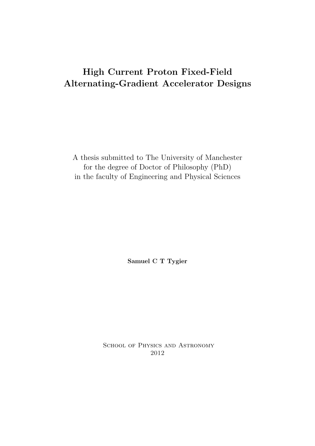 High Current Proton Fixed-Field Alternating-Gradient Accelerator Designs