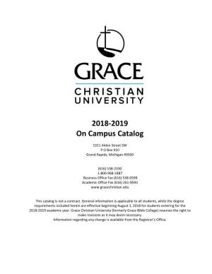 2018-2019 on Campus Catalog