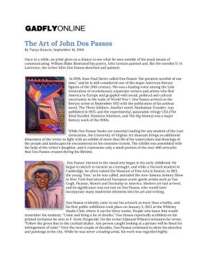 The Art of John Dos Passos by Tanya Stanciu, September 10, 2001