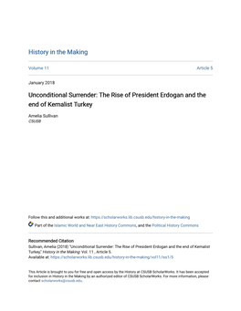 The Rise of President Erdogan and the End of Kemalist Turkey
