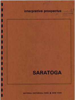 Interpretive Prospectus SARATOGA
