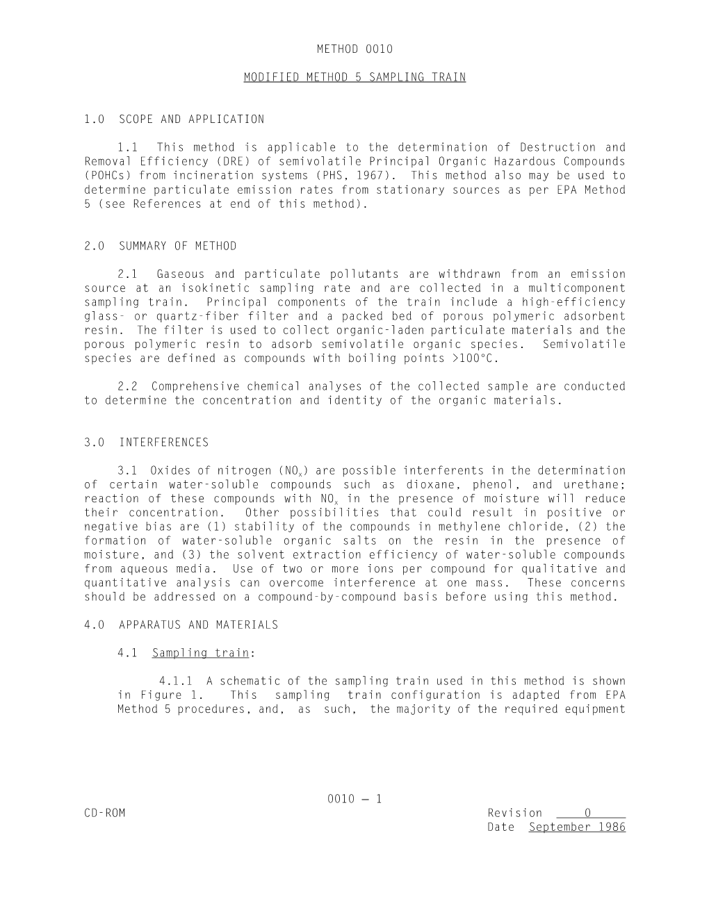 Method 0010: Modified Method 5 Sampling Train, Part of Test