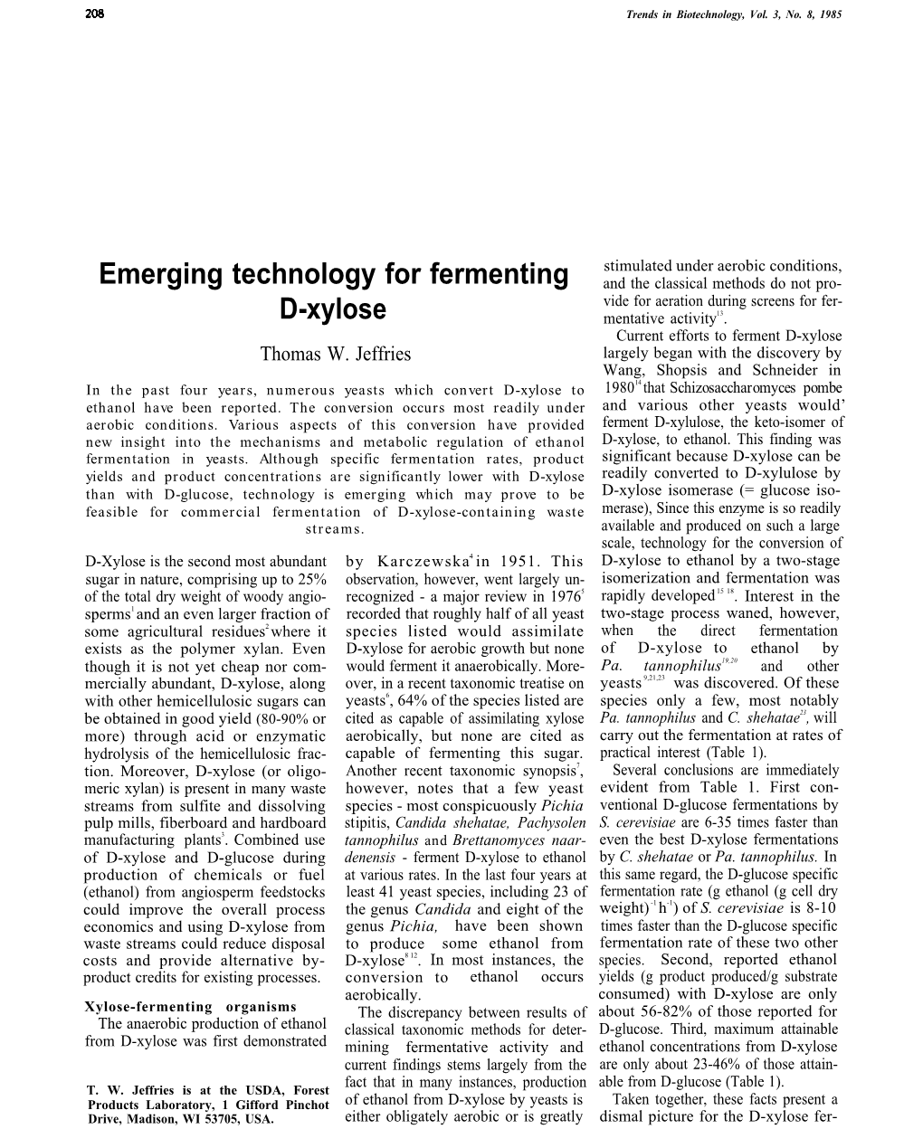 Emerging Technology for Fermenting D-Xylose