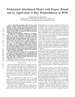 Preferential Attachment Model with Degree Bound and Its Application to Key Predistribution in WSN
