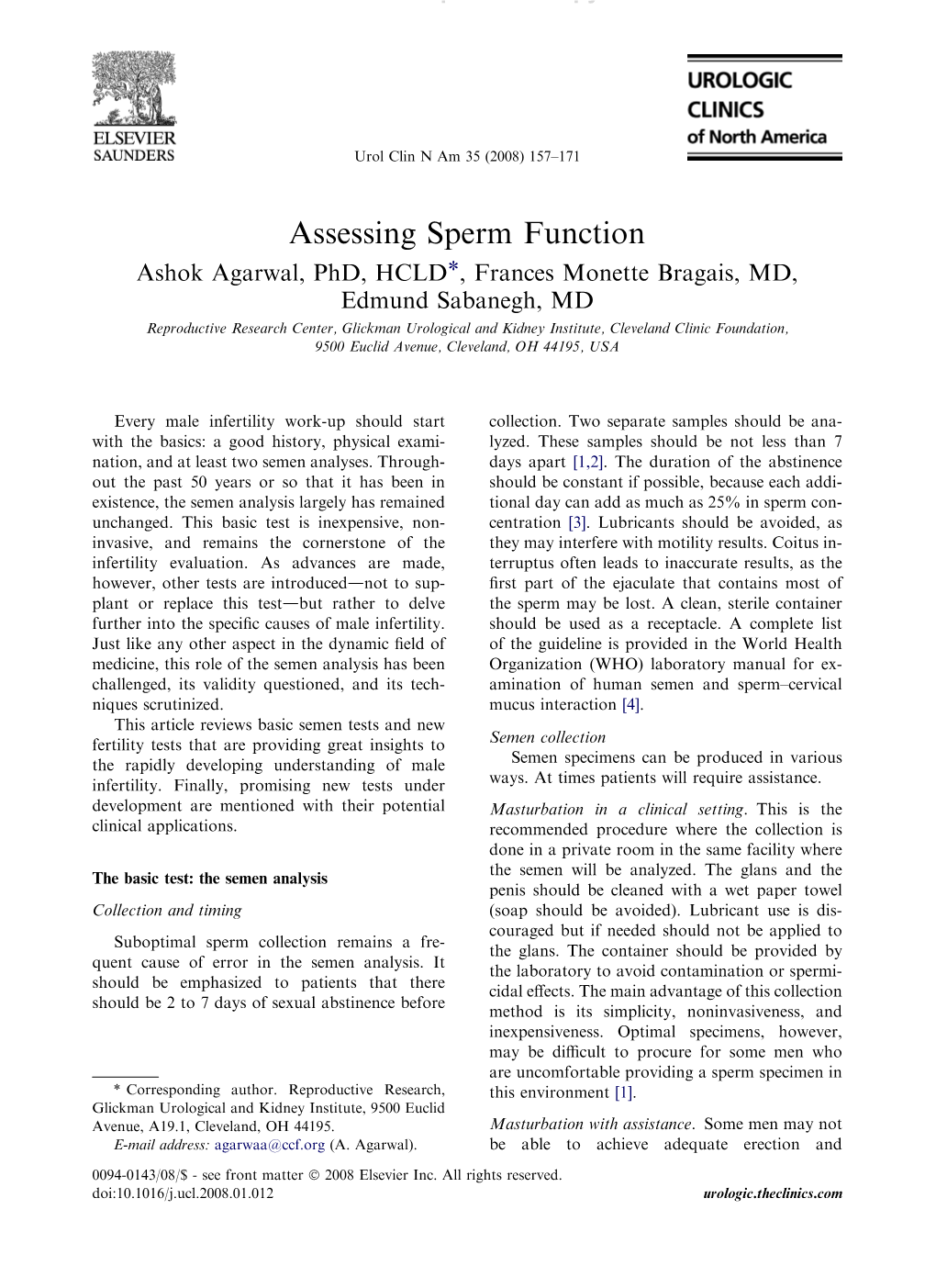 Assessing Sperm Function