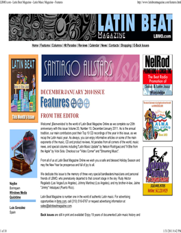 LBMO.Com - Latin Beat Magazine - Latin Music Magazine - Features