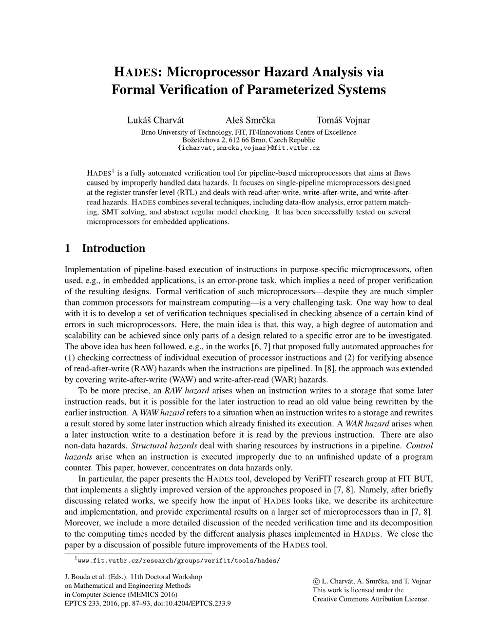 HADES: Microprocessor Hazard Analysis Via Formal Verification Of