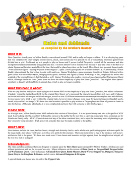 Hero Quest Rules