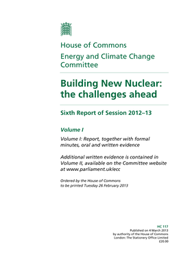 Building New Nuclear: the Challenges Ahead