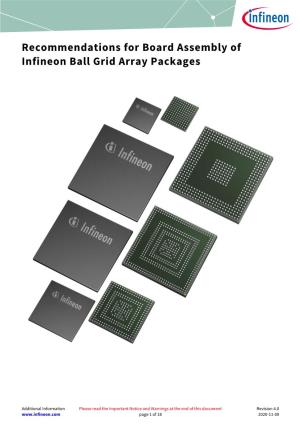 Recommendations for Board Assembly of Infineon Ball Grid Array Packages