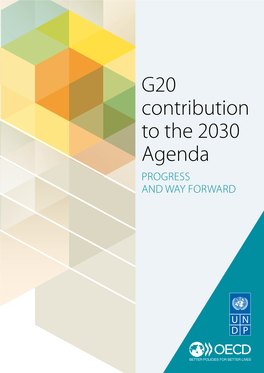 G20 Contribution to the 2030 Agenda PROGRESS and WAY FORWARD Acknowledgements “In Addition to Its Core Economic