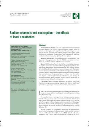 Sodium Channels and Nociception – the Effects of Local Anesthetics