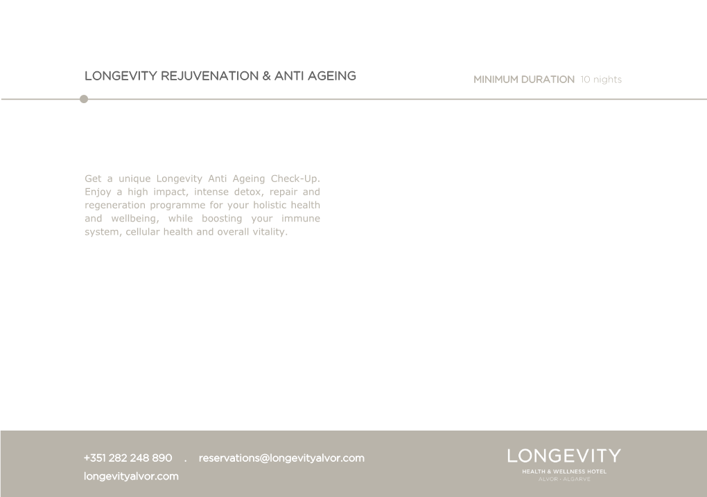 Longevity Rejuvenation & Anti Ageing