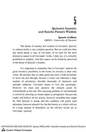 Quixote's Insanity and Sancho Panza's Wisdom