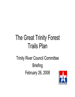 The Great Trinity Forest Trails Plan