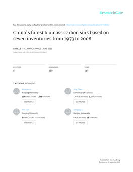 China's Forest Biomass Carbon Sink Based on Seven Inventories From