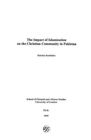The Impact of Islamization on the Christian Community in Pakistan