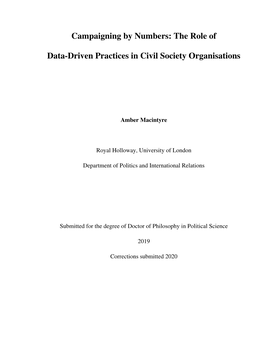 The Role of Data-Driven Practices in Civil Society Organisations