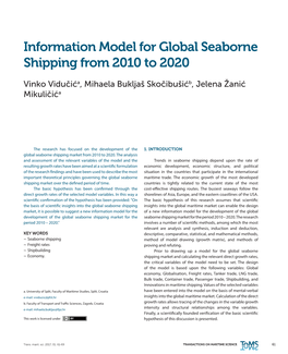 Information Model for Global Seaborne Shipping from 2010 to 2020