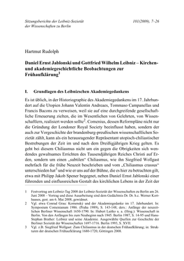 Hartmut Rudolph Daniel Ernst Jablonski Und Gottfried Wilhelm Leibniz